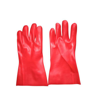 Красный ПВХ промышленные перчатки работы с сертификатом CE 